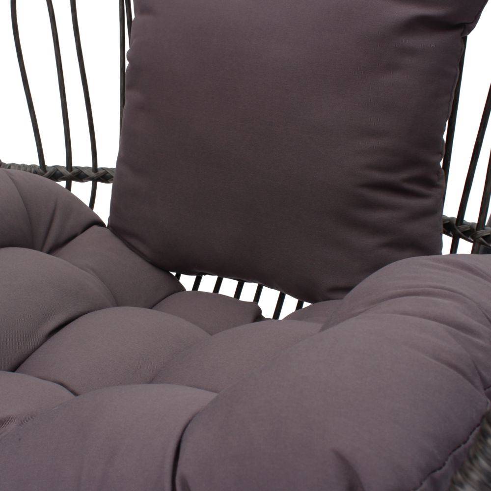 Ecloz - Fauteuil oeuf suspendu de jardin acier cordage anthracite Poket ECLOZ - Image 3