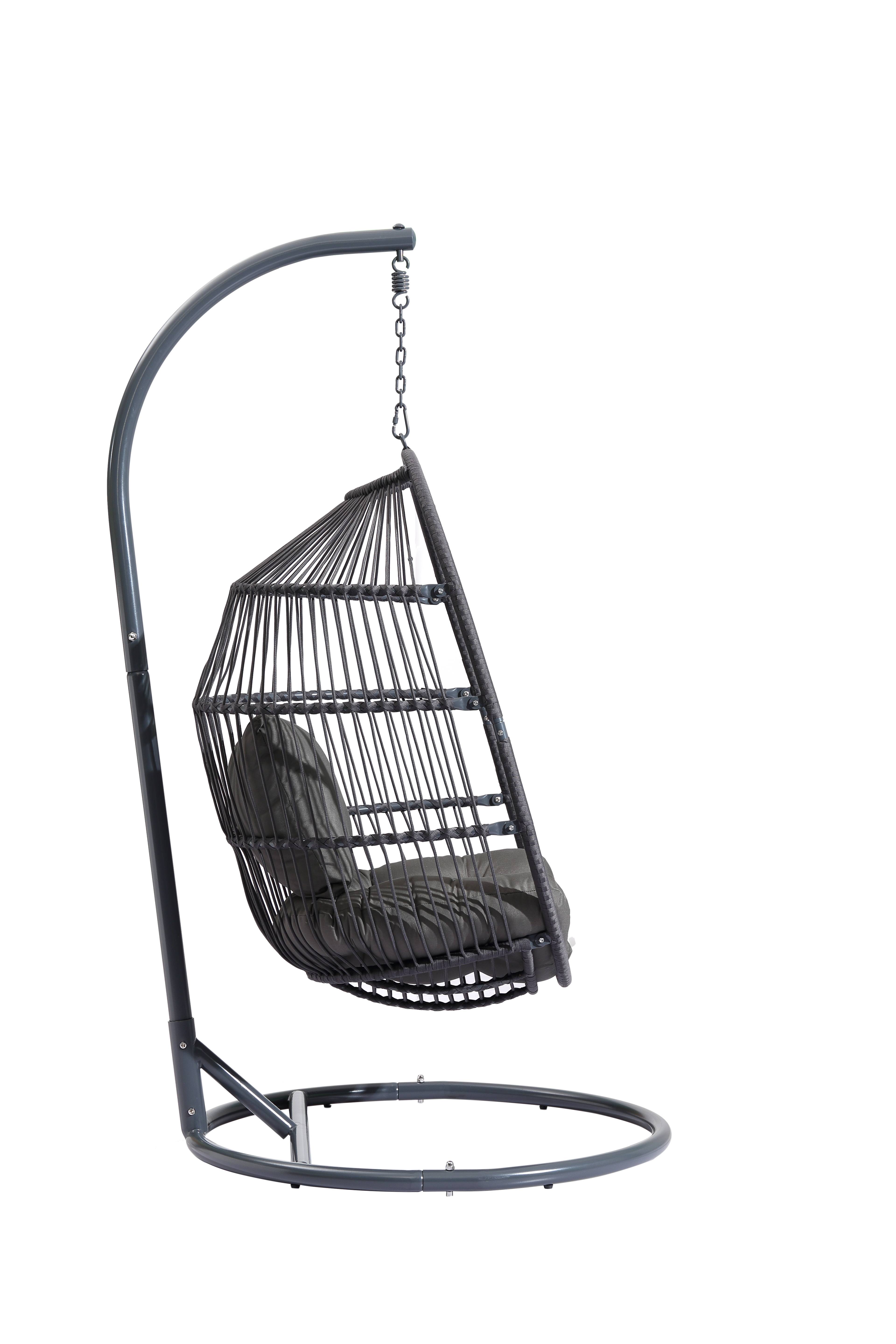 Ecloz - Fauteuil oeuf suspendu de jardin acier cordage anthracite Poket ECLOZ - Image 10