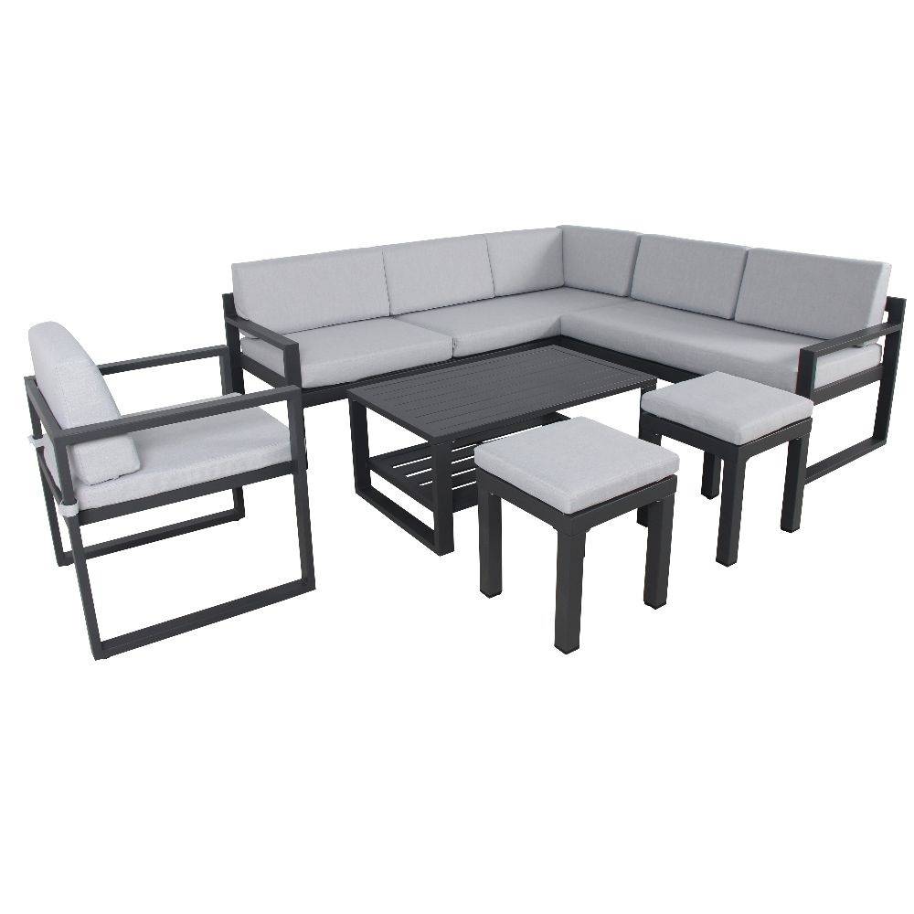 Ecloz - Salon de jardin aluminium anthracite et gris 8 personnes Miami ECLOZ - Image 4