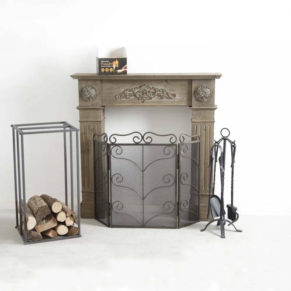 Serviteur de cheminée fer forgé noir H 65 cm – AUBRY GASPARD - Image 4