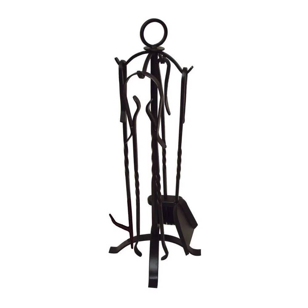 Serviteur de cheminée fer forgé noir H 65 cm – AUBRY GASPARD - Image 3