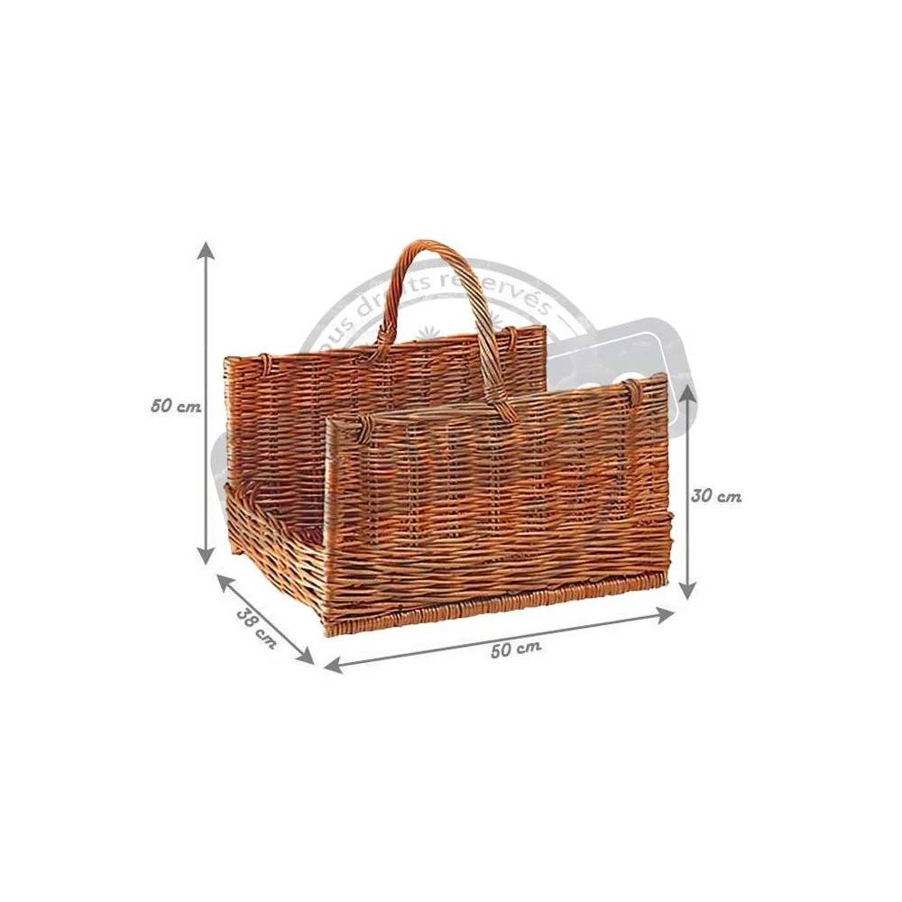 Panier à bûches osier buff H 50 cm L 50 cm – AUBRY GASPARD - Image 3