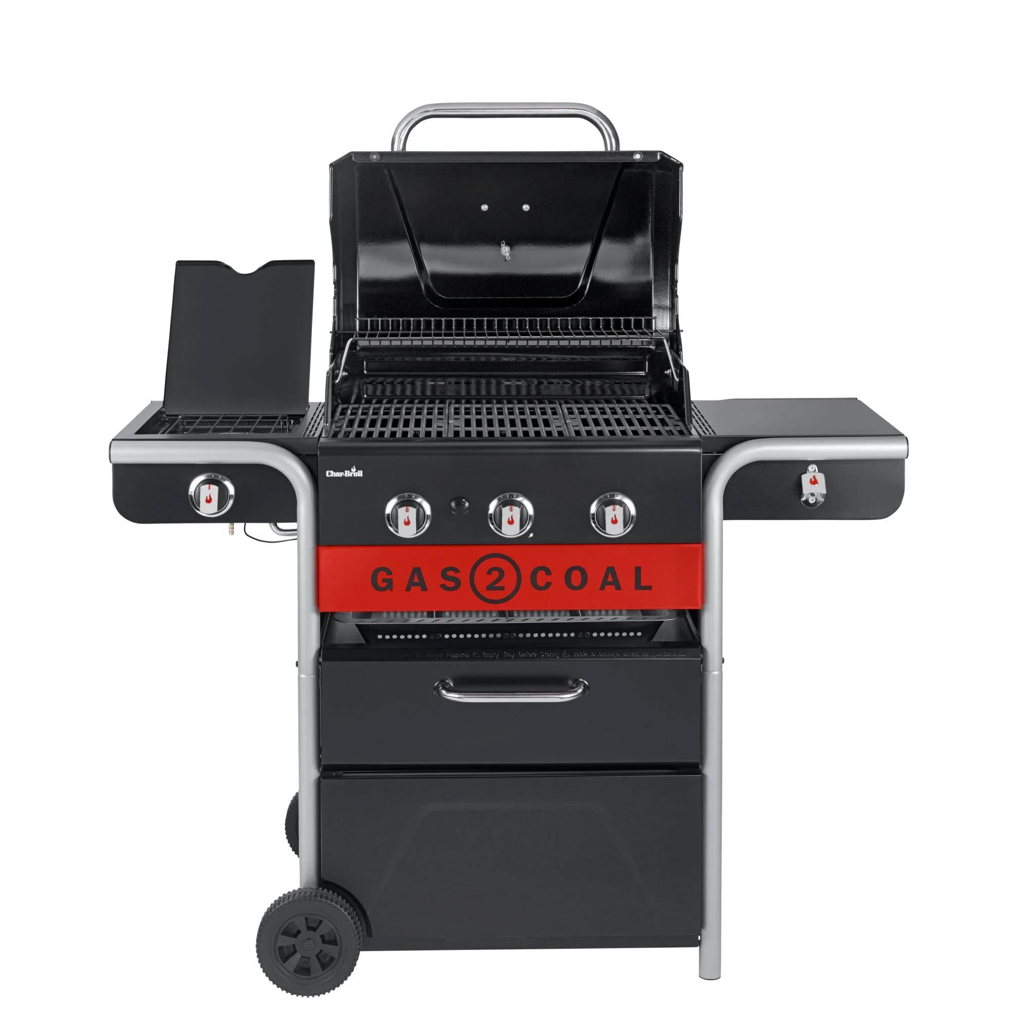 Char-broil - Barbecue Hybride Gaz & Charbon 3 Brûleurs Inox Noir 134 x 62,9 x 116,8 cm - CHAR-BROIL - Image 16