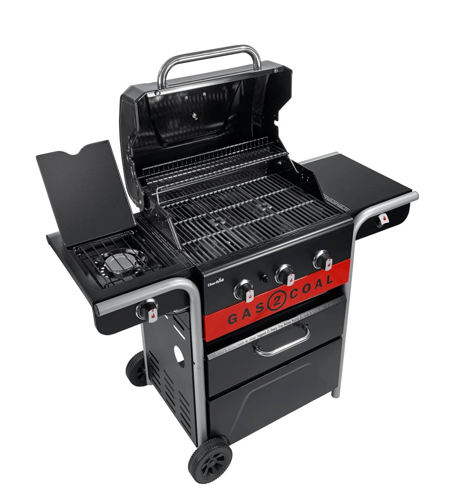 Char-broil - Barbecue Hybride Gaz & Charbon 3 Brûleurs Inox Noir 134 x 62,9 x 116,8 cm - CHAR-BROIL - Image 19
