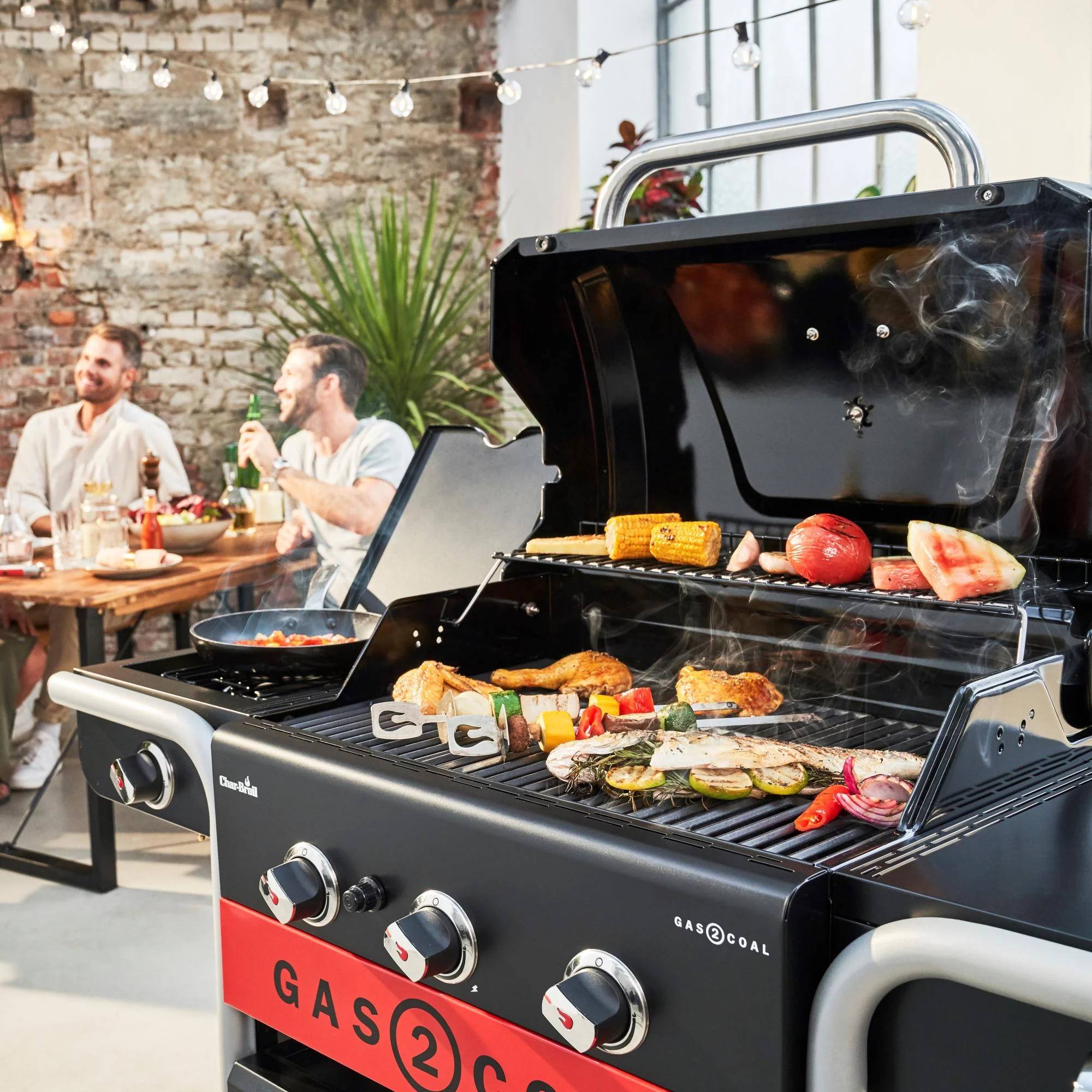 Char-broil - Barbecue Hybride Gaz & Charbon 3 Brûleurs Inox Noir 134 x 62,9 x 116,8 cm - CHAR-BROIL - Image 17