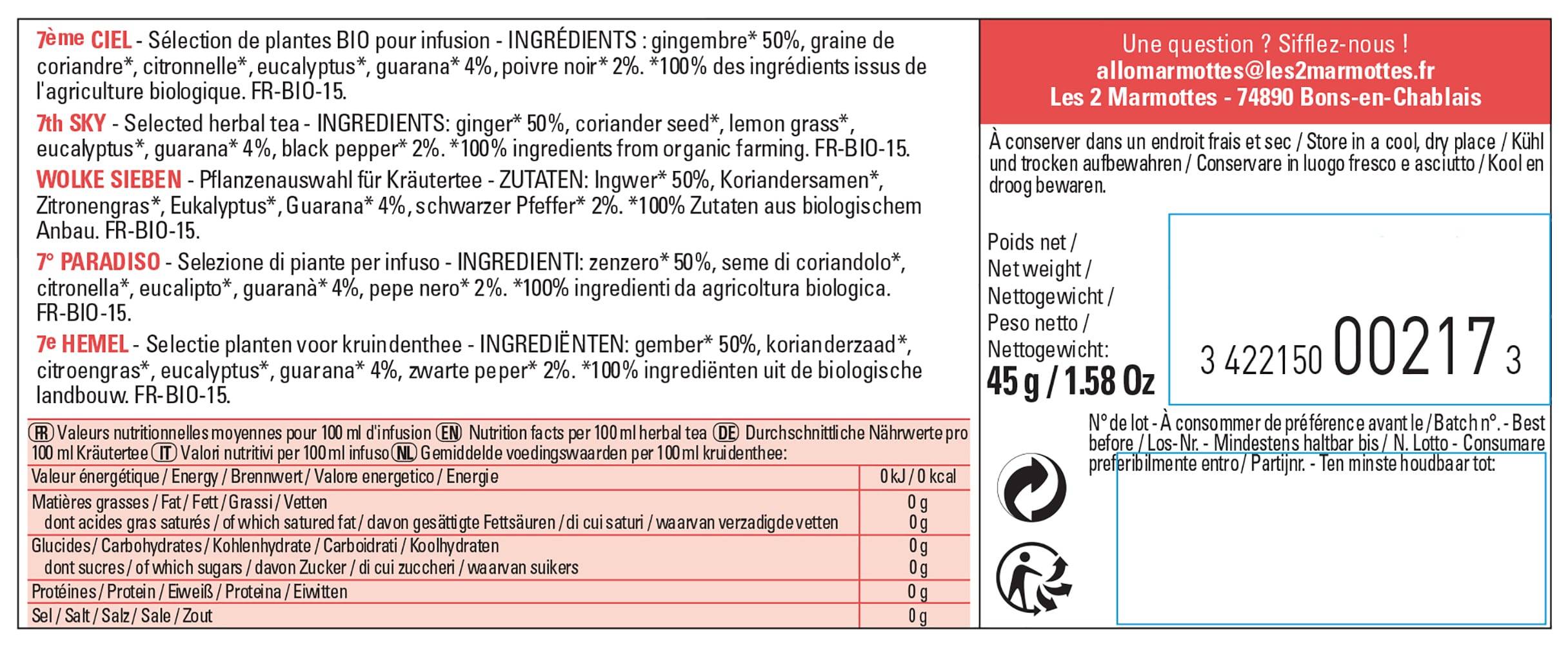 Les 2 Marmottes - Les 2 Marmottes - Infusion 7ème Ciel 45g Boite 30 sachets - Image 5