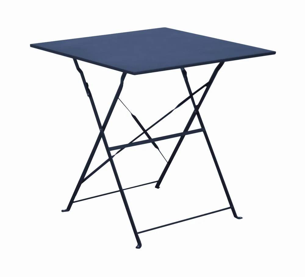 Pro Loisirs - Table de jardin carré pliante acier bleu 2 personnes Cuba Proloisirs - Image 2