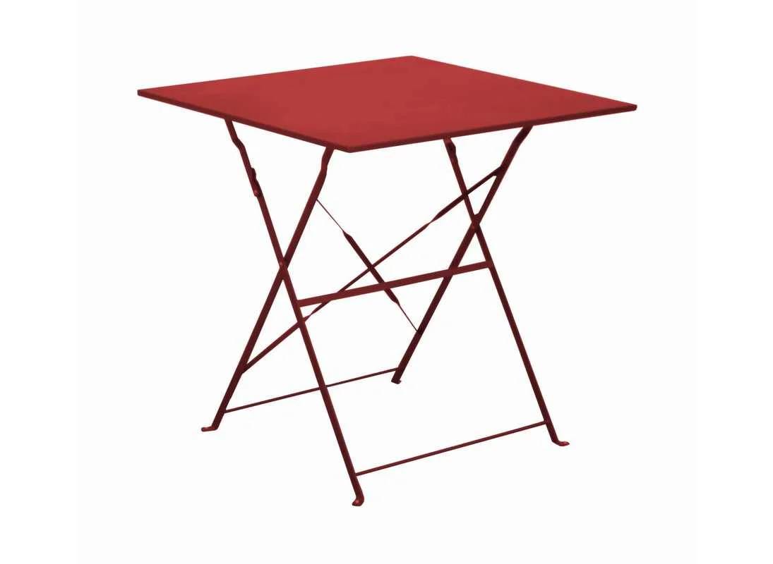 Pro Loisirs - Table de jardin carré pliante acier rouge 2 personnes Cuba Proloisirs - Image 4