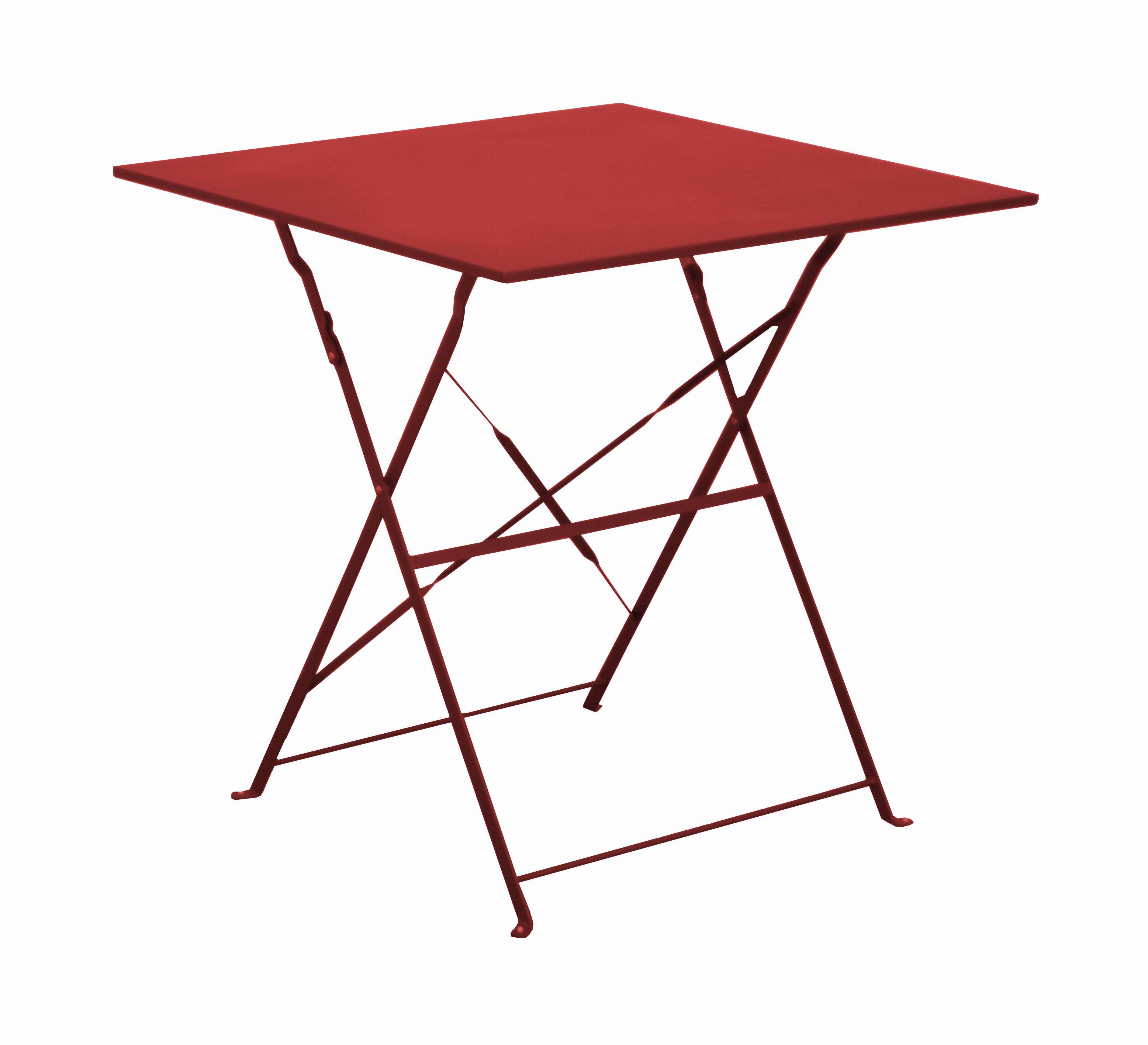 Pro Loisirs - Table de jardin carré pliante acier rouge 2 personnes Cuba Proloisirs
