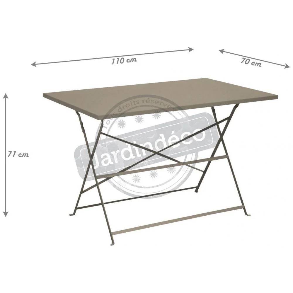 Pro Loisirs - Table de jardin rectangulaire pliante acier mastic 4 personnes Cuba Proloisirs - Image 3