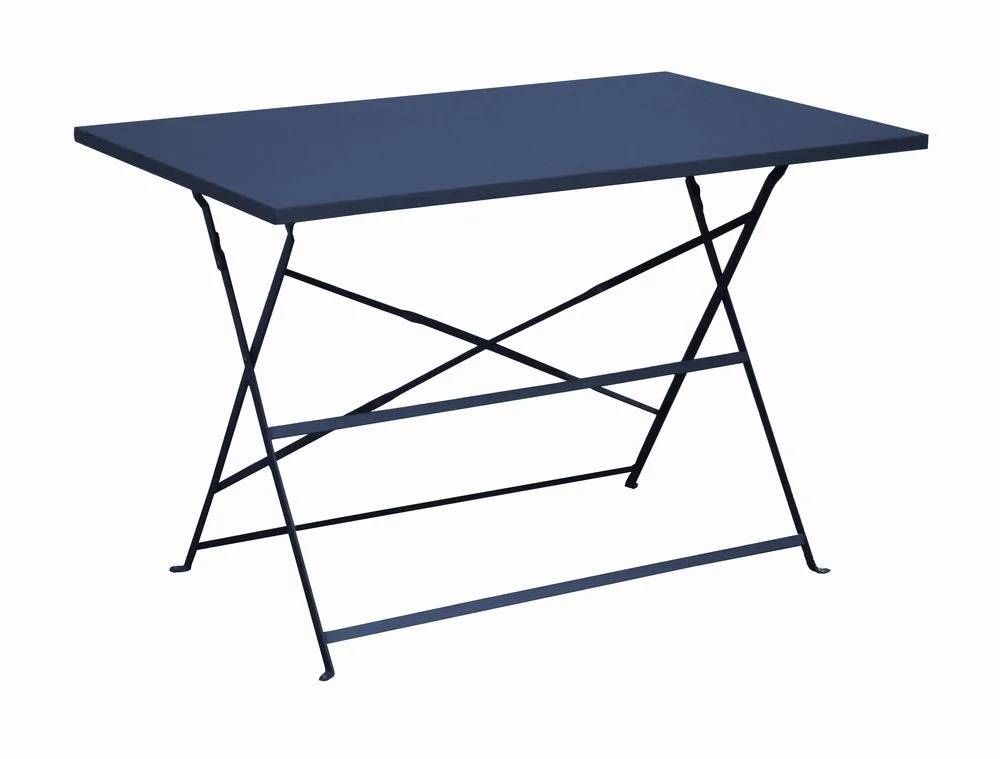 Pro Loisirs - Table de jardin rectangulaire pliante acier bleu 4 personnes Cuba Proloisirs - Image 1