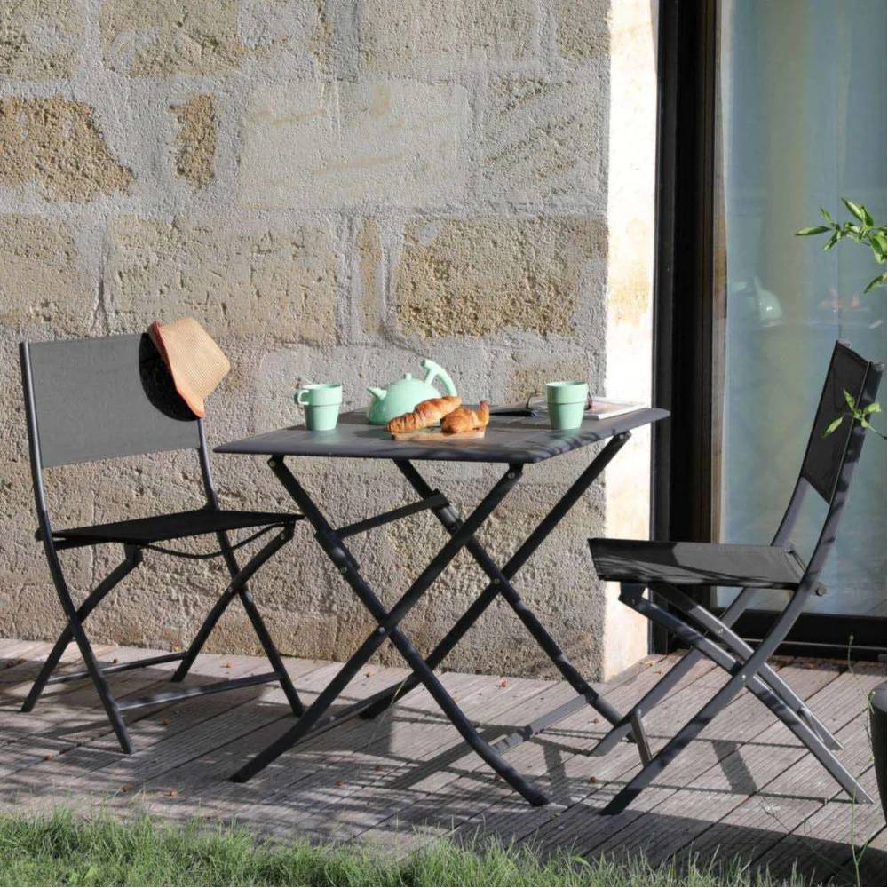 Pro Loisirs - Guéridon Carré Pliant L.70 x H.71 x P.70 cm 7,4 kg - LORITA - Image 5