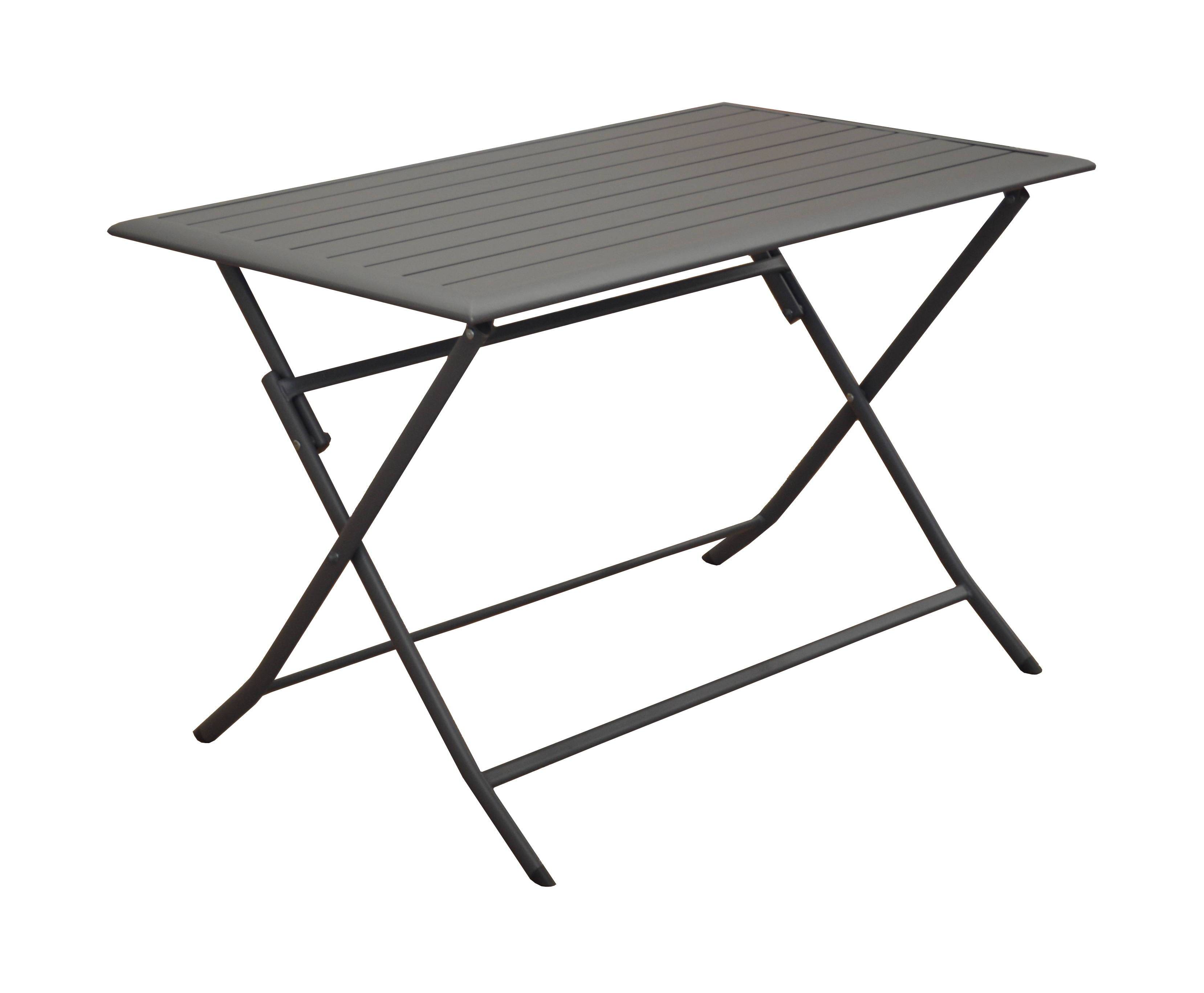 Pro Loisirs - Table de jardin rectangulaire pliante alu gris 4 personnes Lorita Proloisirs - Image 1