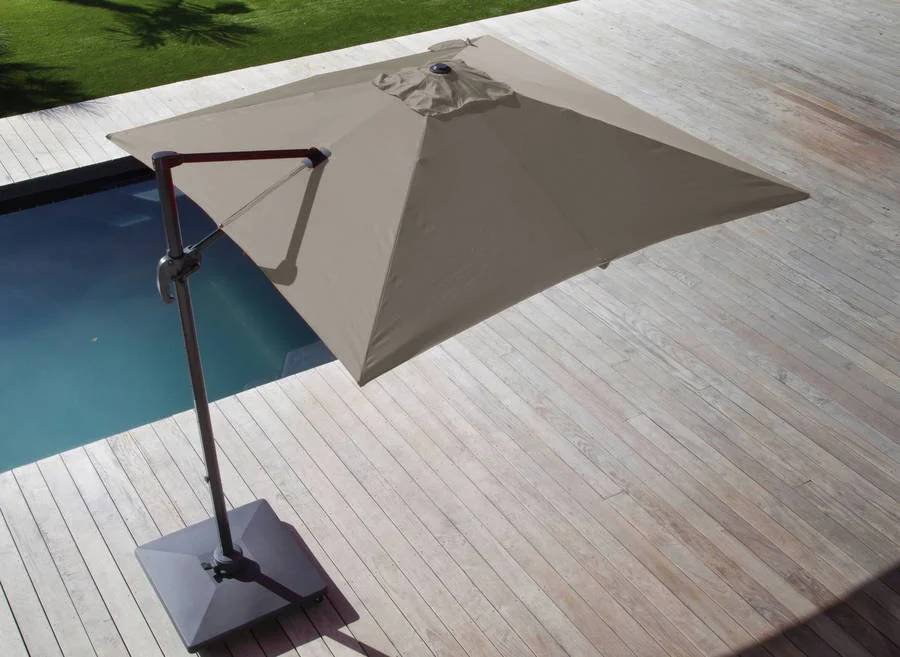 Pro Loisirs - Pro Loisirs - Parasol déporté Roma Taupe L.3 x l.3 x H.2,56 m - Image 1