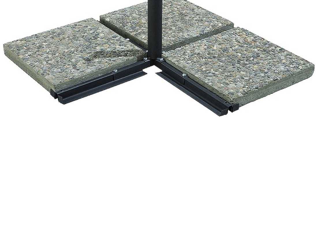 Parasol déporté inclinable Pagode aluminium Ø300 cm gris - Image 5