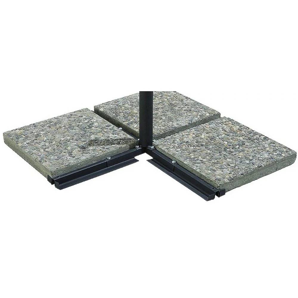 Parasol déporté inclinable Pagode aluminium Ø300 cm gris - Image 4