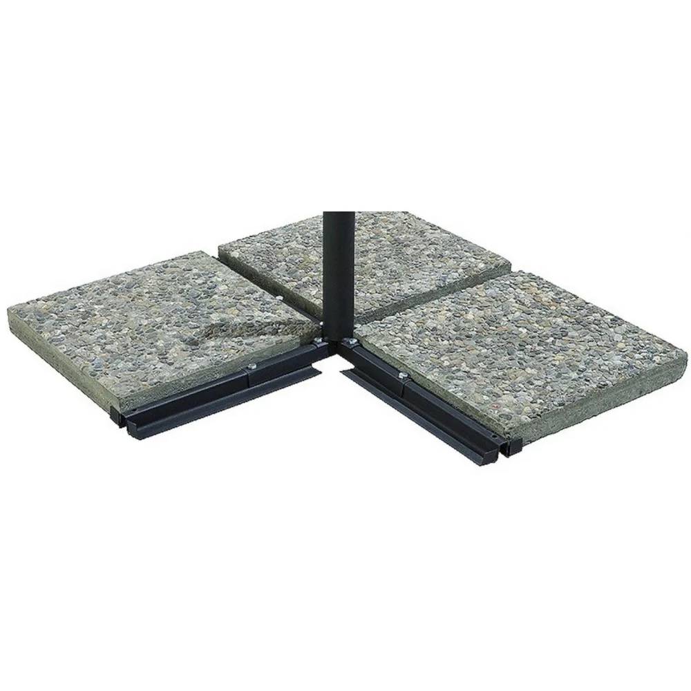 Parasol déporté inclinable Pagode aluminium Ø300 cm gris - Image 3