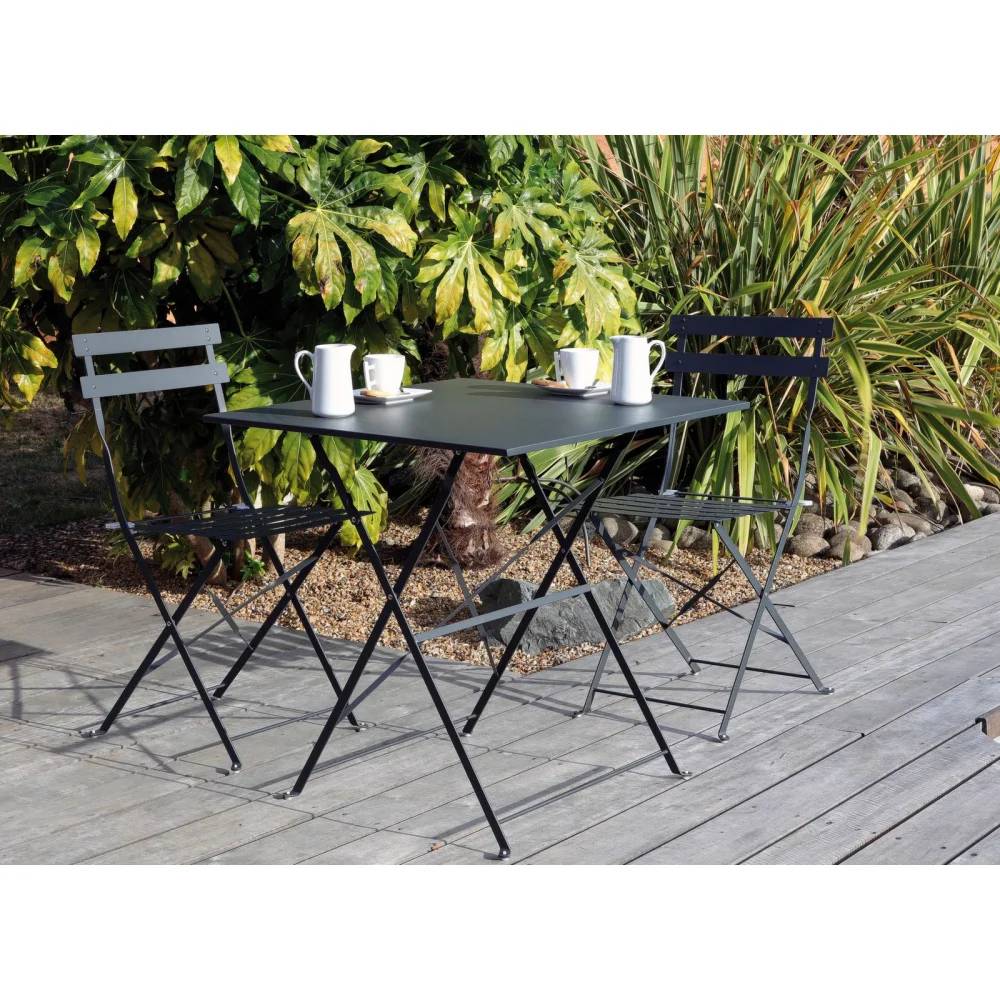 Pro Loisirs - Chaise de repas pliante acier gris Cuba Proloisirs - Image 5