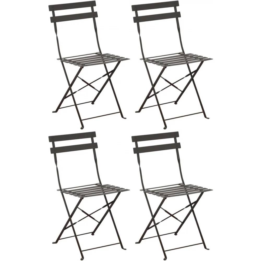 Pro Loisirs - Chaise de repas pliante acier gris Cuba Proloisirs - Image 3