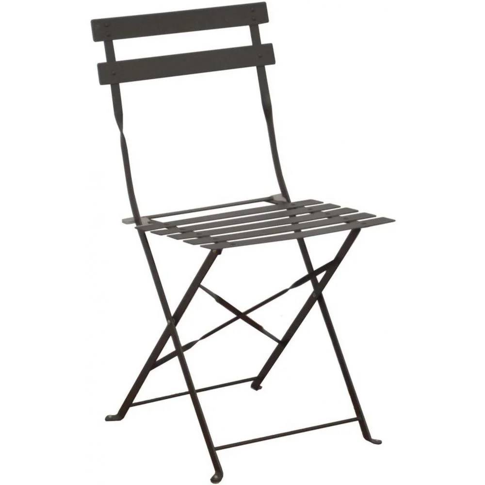Pro Loisirs - Chaise de repas pliante acier gris Cuba Proloisirs - Image 4