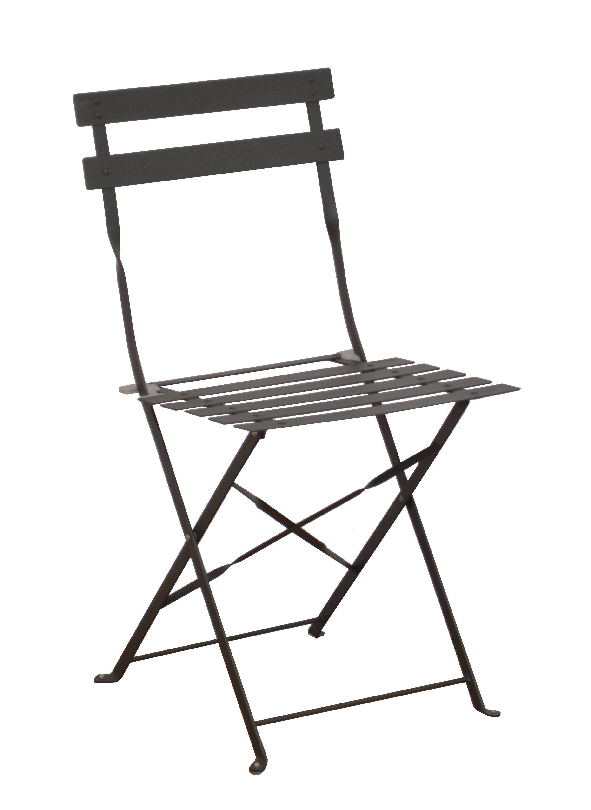 Pro Loisirs - Chaise de repas pliante acier gris Cuba Proloisirs - Image 1