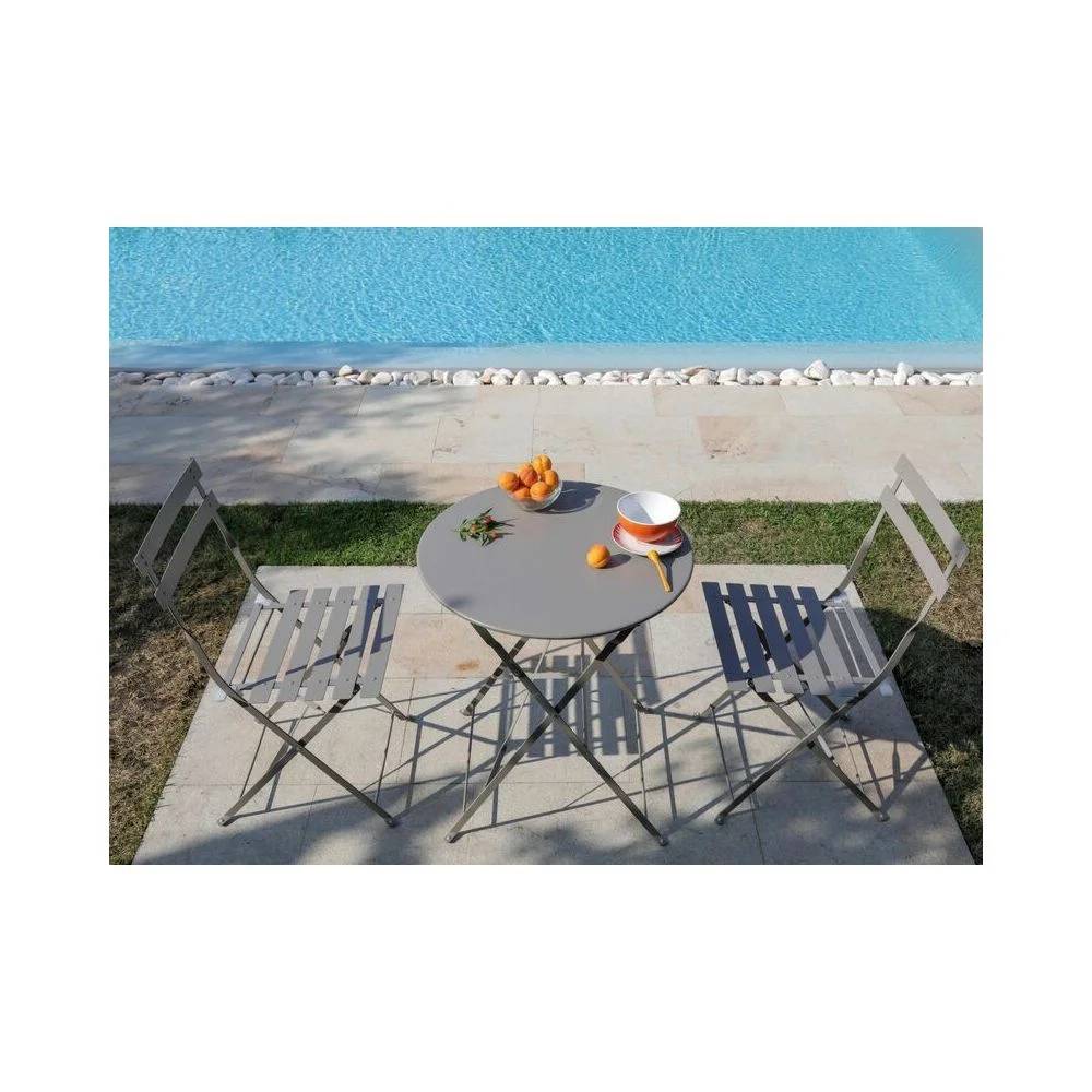 Pro Loisirs - Chaise de repas pliante acier mastic Cuba Proloisirs - Image 2