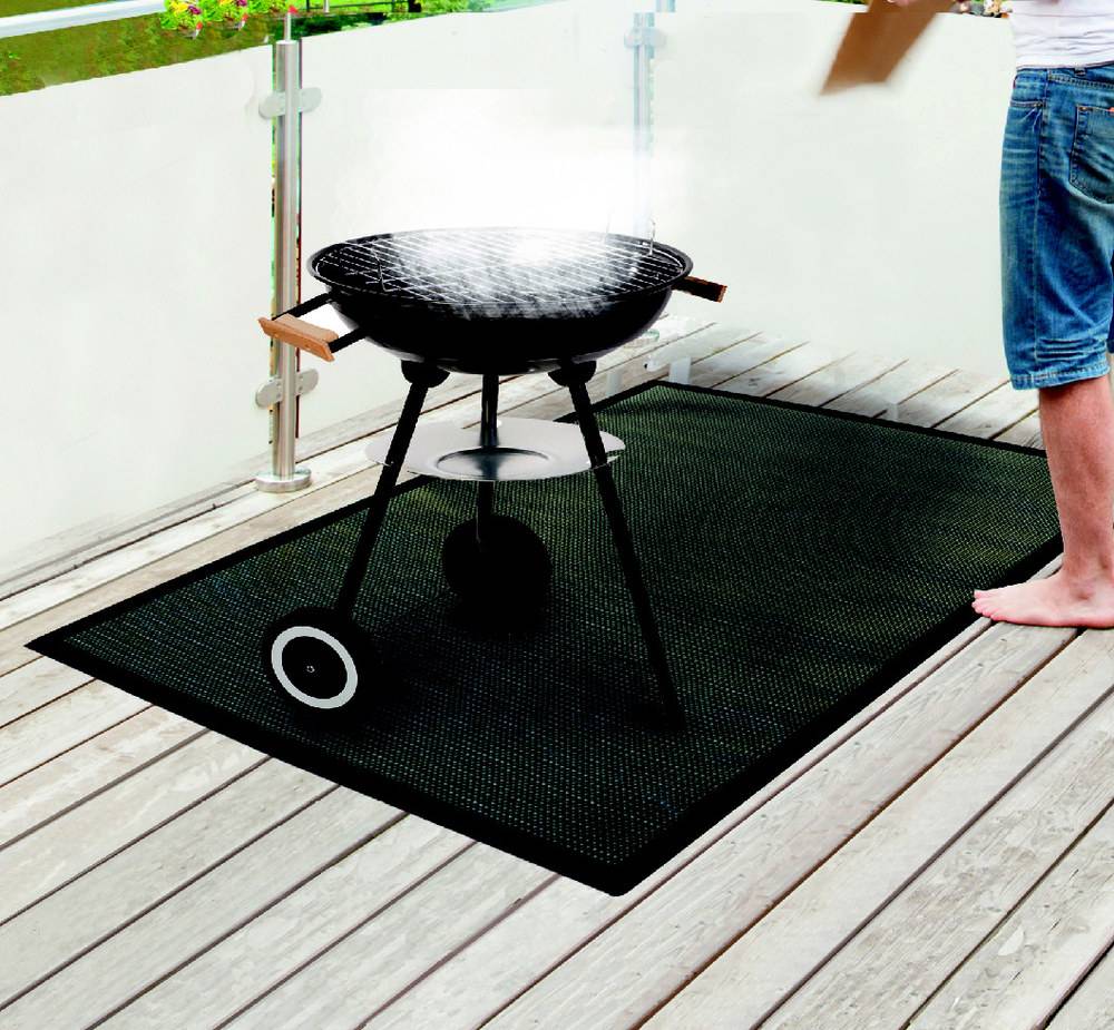 Tapis de barbecue en textilène L.100 x l.120 cm