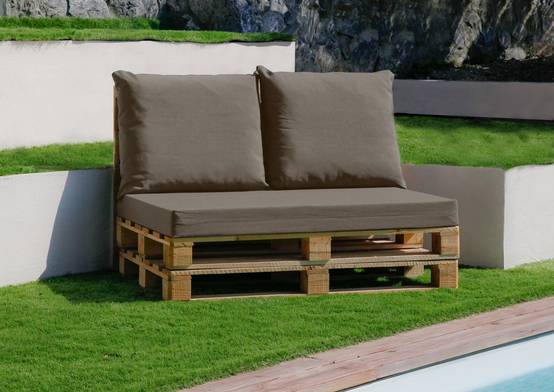 Ecloz - Lot de 3 coussins pour mobilier palette Galet de L.120 x l.80 cm - Image 2