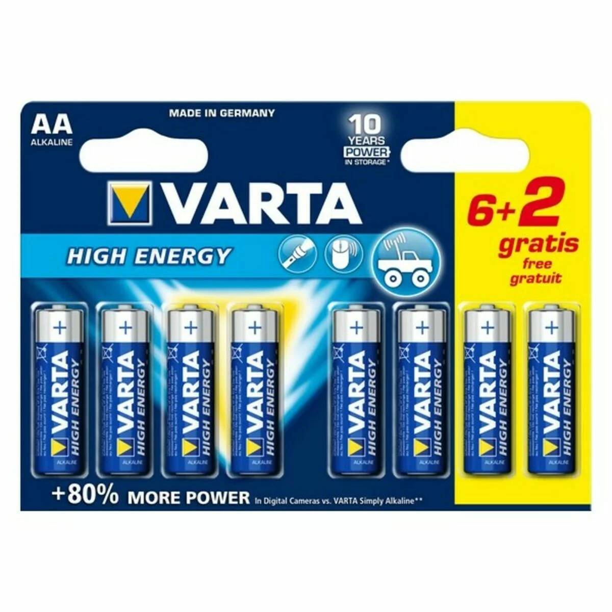 Pile alcaline High Energy LR6 1,5V AA - VARTA - Image 4