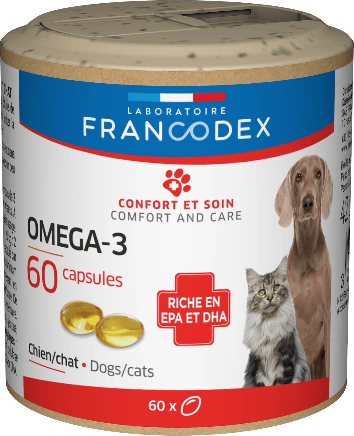 Francodex - CAPSULES OMEGA 3 CHIEN & CHAT x60
