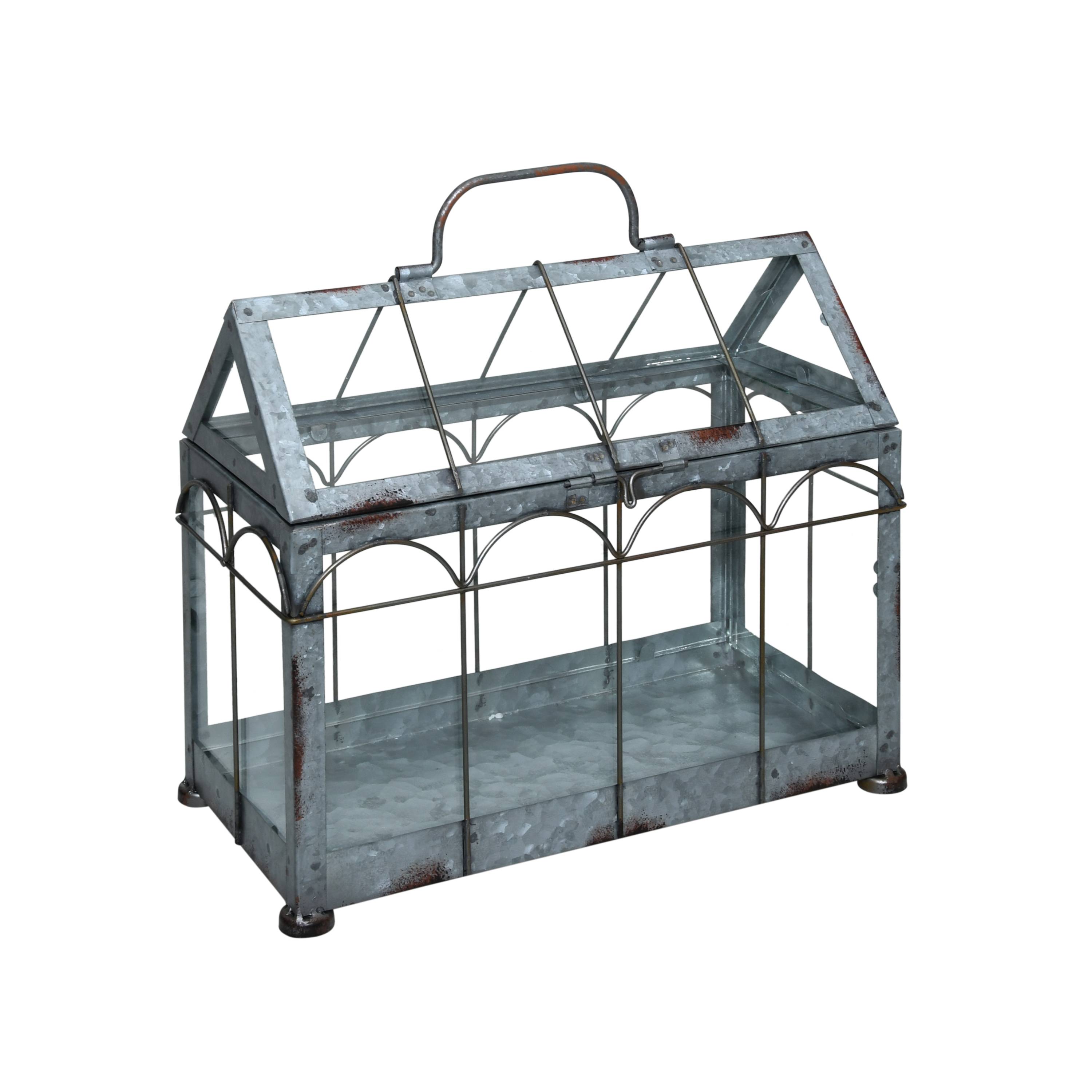 Mini serre fer verre H 29 cm - Image 1