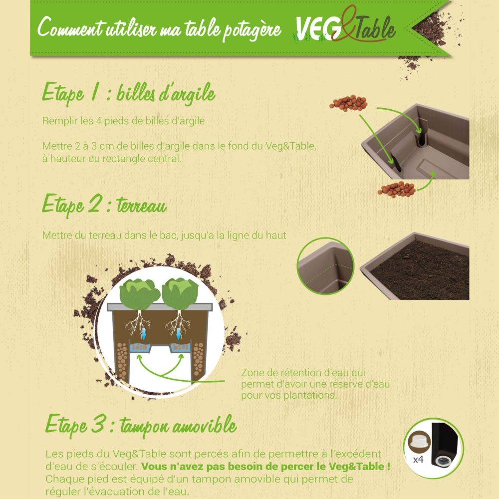 Potager sur Pieds Plastique Marron – EDA PLASTIQUES - Image 2
