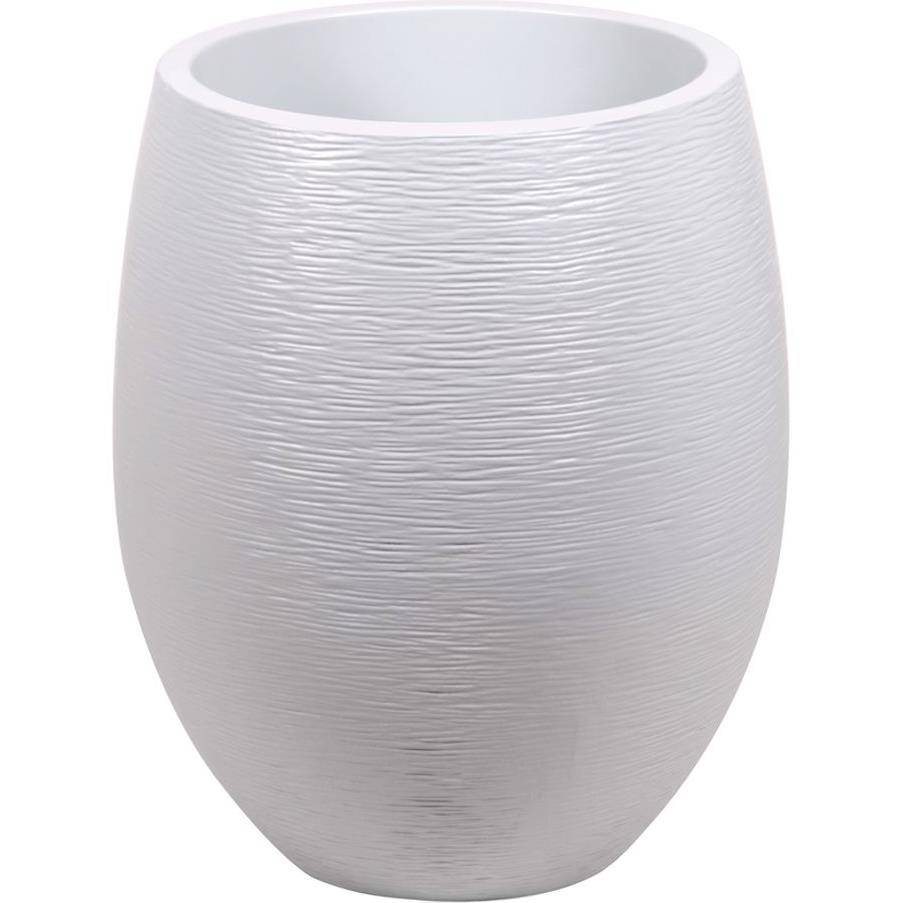 EDA Plastiques - Pot de Fleur Rond Plastique Blanc Cérusé Ø 50 x H 60 cm 53 L - EDA - Image 5