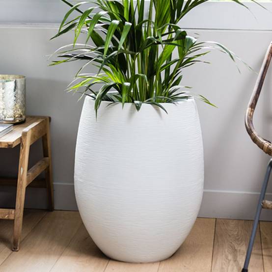 EDA Plastiques - Pot de Fleur Rond Plastique Blanc Cérusé Ø 50 x H 60 cm 53 L - EDA - Image 2