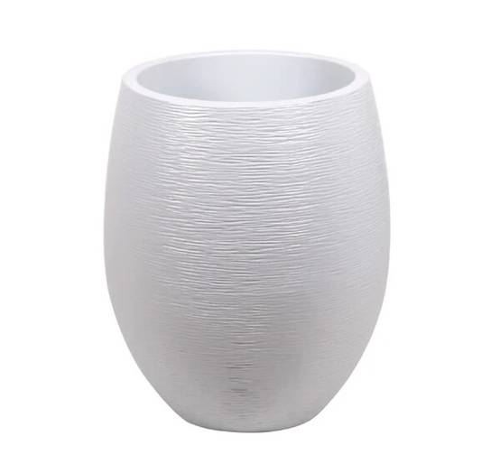 EDA Plastiques - Pot de Fleur Rond Plastique Blanc Cérusé Ø 50 x H 60 cm 53 L - EDA - Image 3