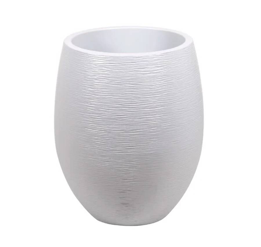 EDA Plastiques - Pot de Fleur Rond Plastique Blanc Cérusé Ø 50 x H 60 cm 53 L - EDA - Image 3