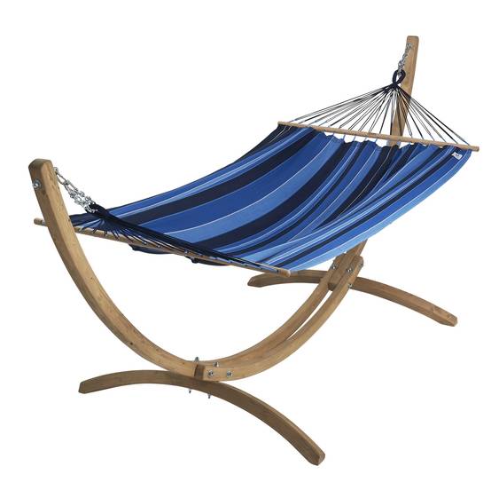 Jobek - Set Hamac Bois Eskapade Bleu Saphir L.300 x l.120 x H.128 cm - Image 2