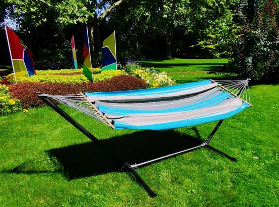 Jobek - Jobek - Set Hamac Métalik Turquoise Anthracite 100% - Image 2