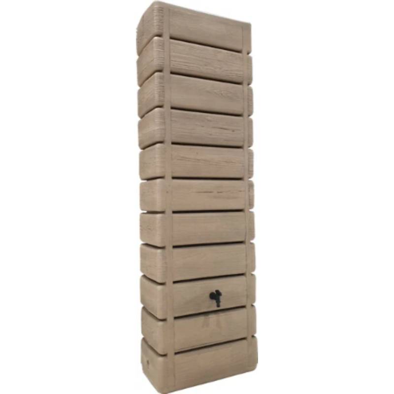 Belli - Récupérateur d'eau de pluie 300L mural collecteur inclus imitation bois clair - BELLI - Image 5