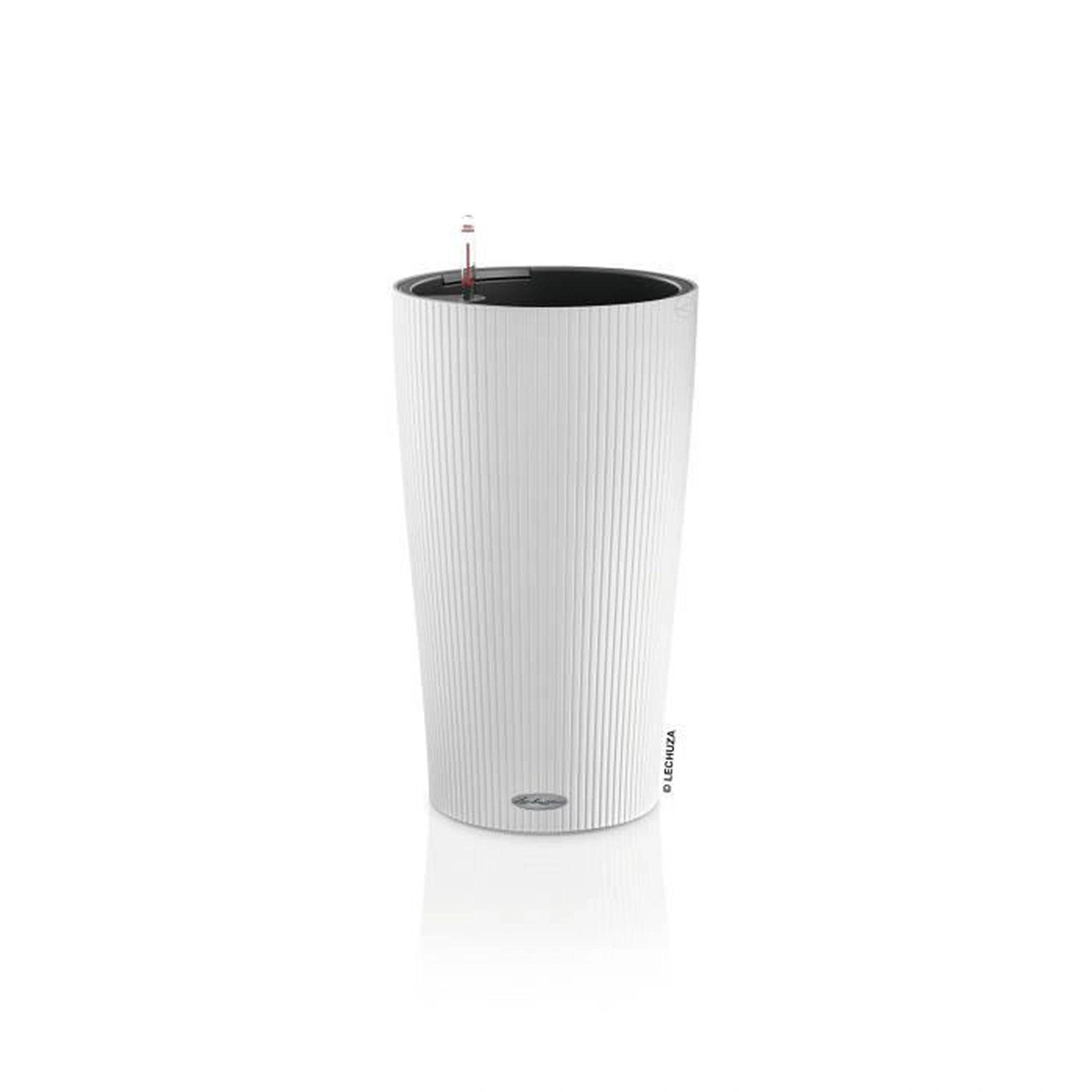 Pot rond Cilindro color plastique blanc Ø23xH.41 cm - Lechuza - Image 3