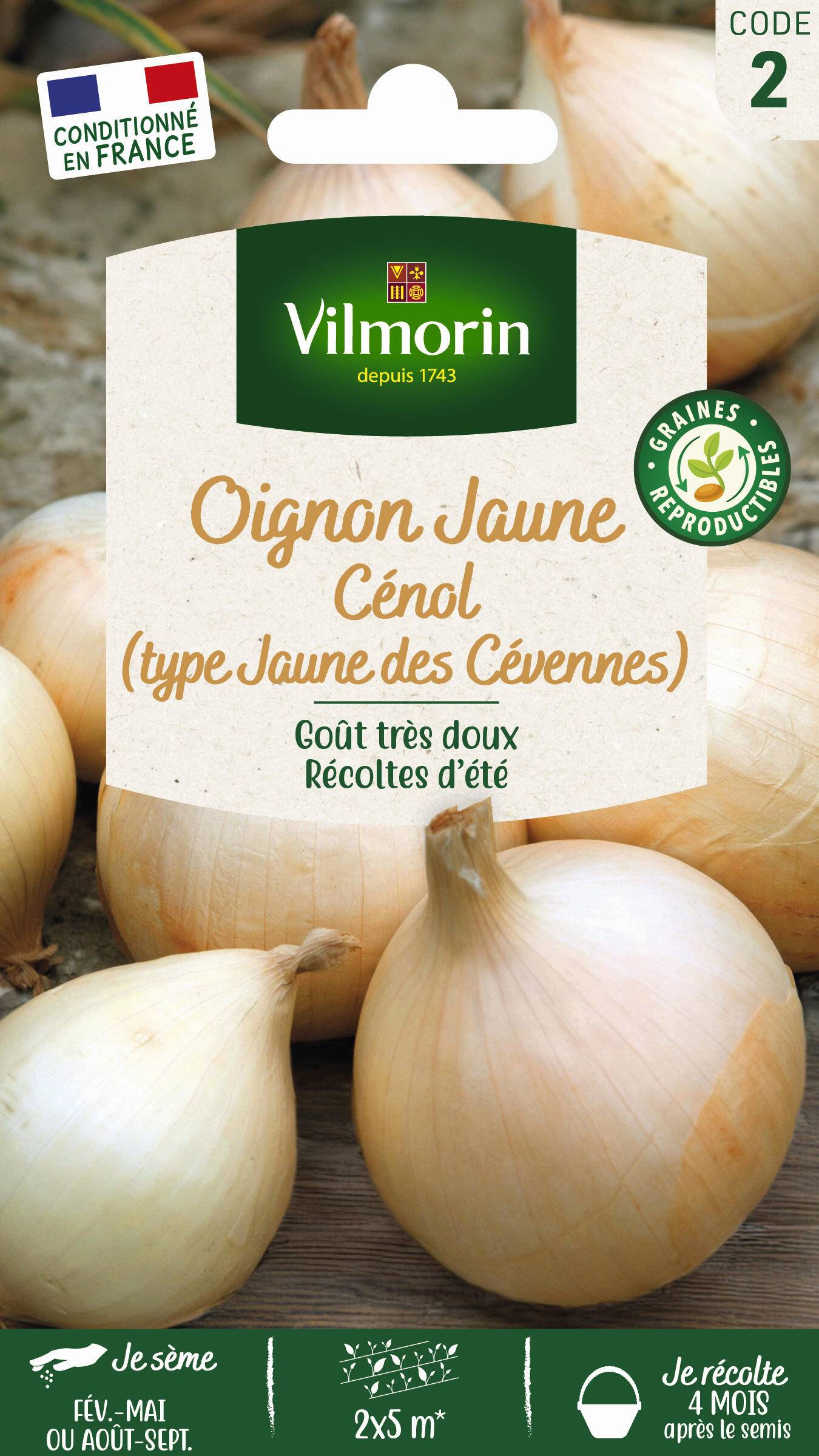Vilmorin - Oignon Cénol type jaune des cévennes série 2 sachet graines 3 g - Vilmorin - Image 2