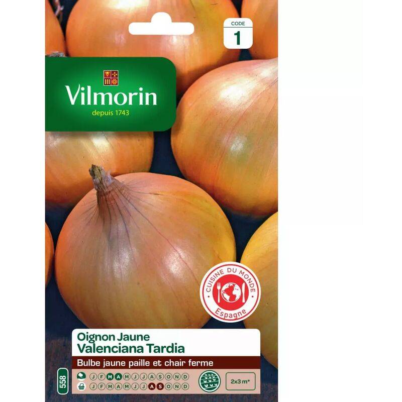 Vilmorin - Oignon jaune Valenciana tardia série 1 sachet graines 5 g - Vilmorin - Image 1
