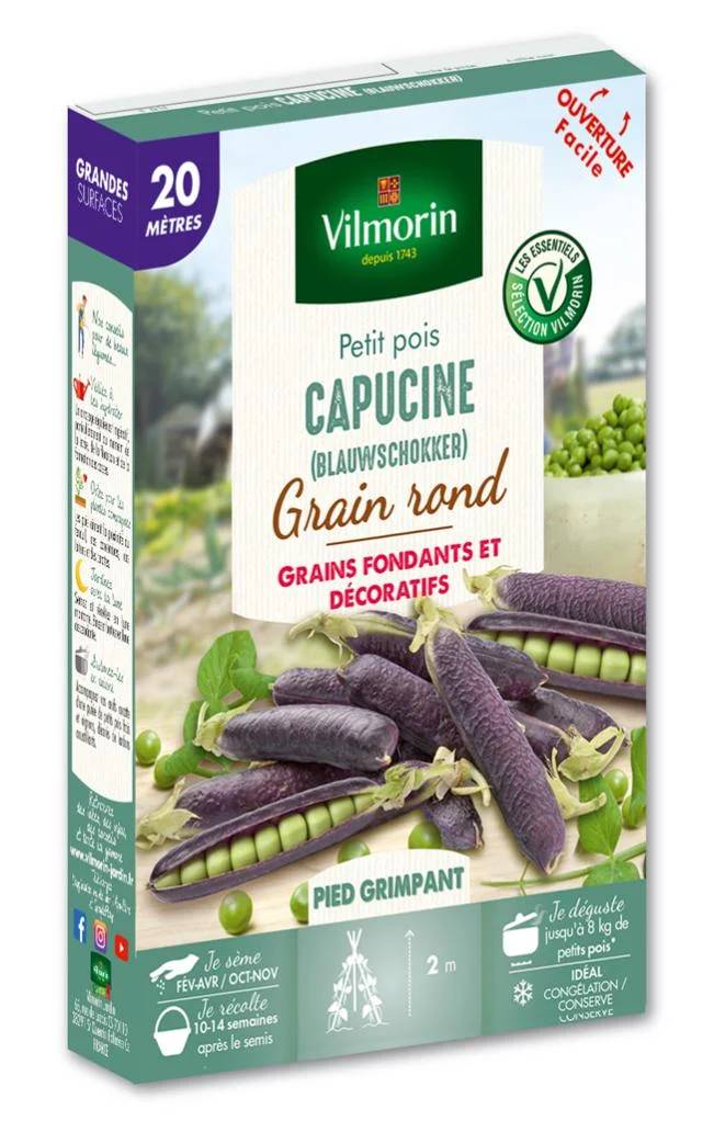 Graines de pois à rames capucine (blauwshokker) 185 g - Vilmorin - Image 1
