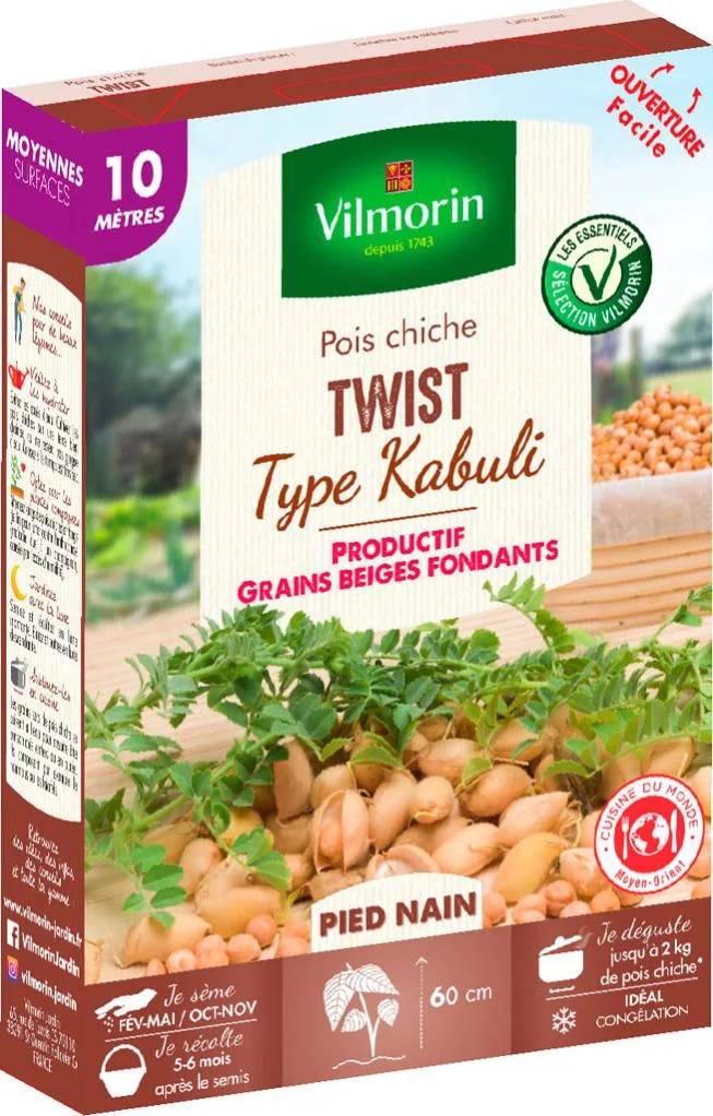 Vilmorin - Pois chiche Twist série 10m sachet graines 72 g - Vilmorin - Image 1