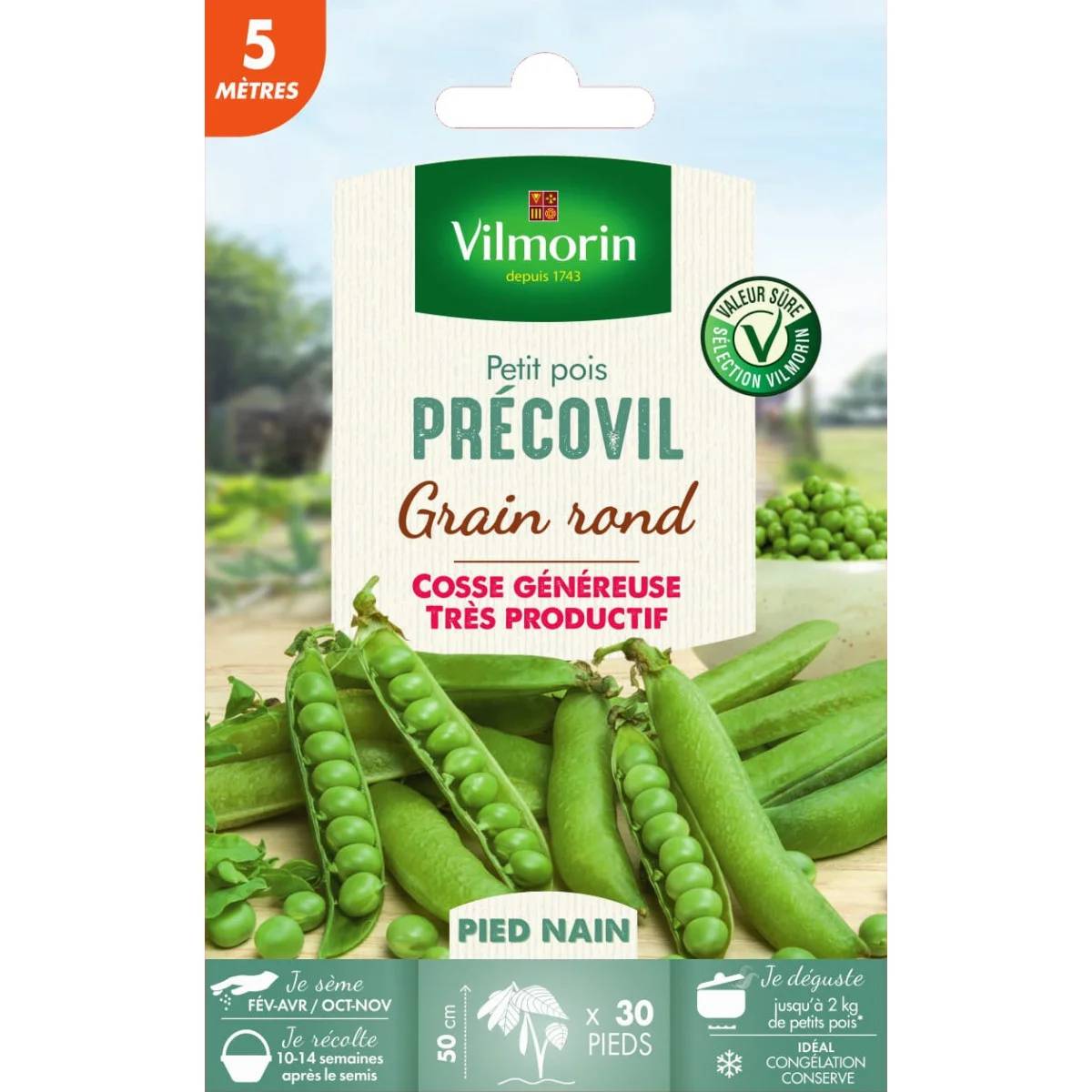Vilmorin - Pois Precovil création série 5m sachet graines 48 g - Vilmorin - Image 1