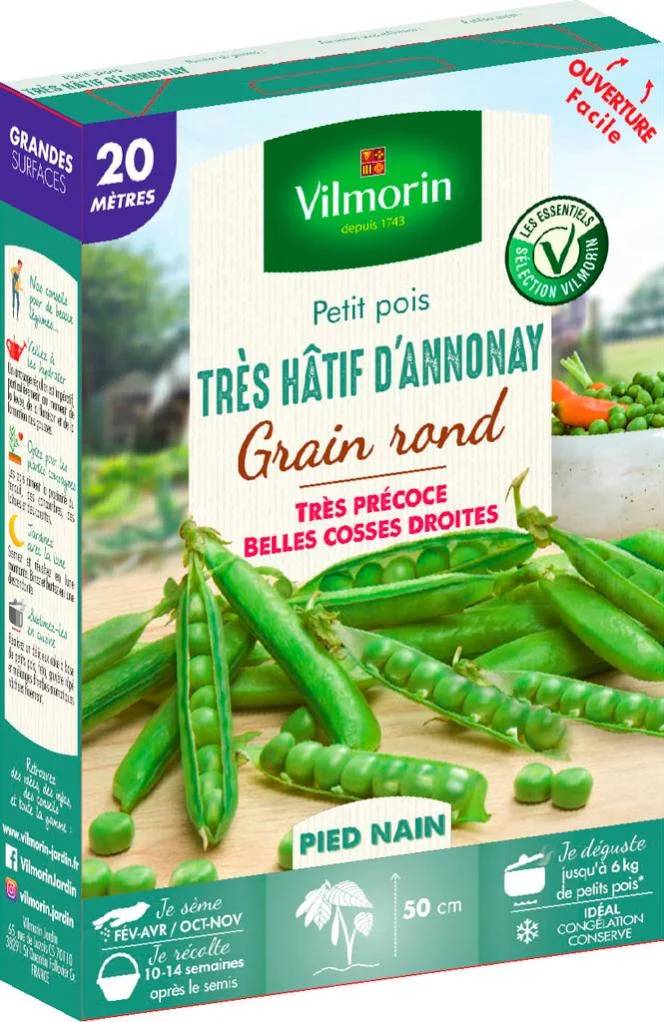 Vilmorin - Pois très hâtif d'Annonay série 20m sachet graines 176 g - Vilmorin - Image 1