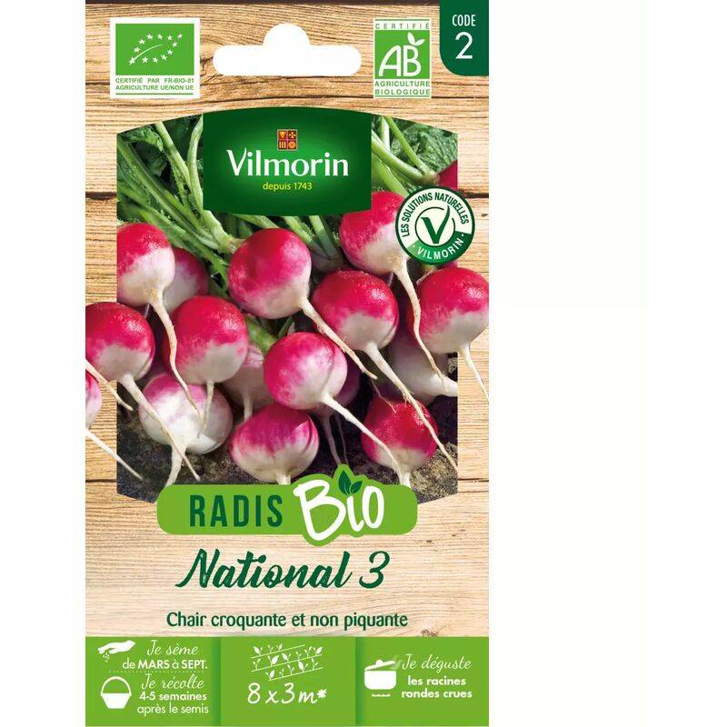 Vilmorin - Radis National 3 Bio série 2 sachet graines 8 g - Vilmorin - Image 2
