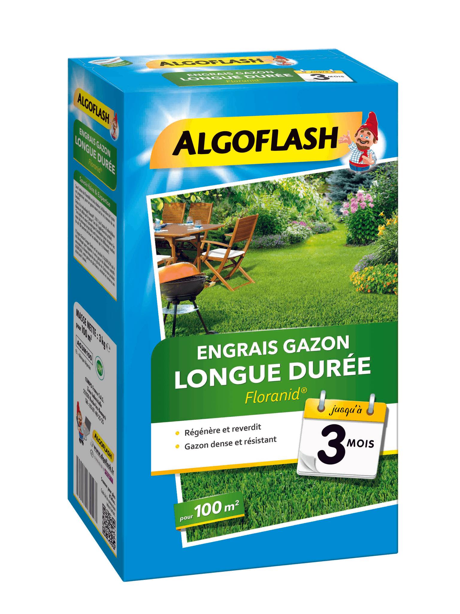Algoflash - Algoflash - Engrais Gazon Longue Durée 3 mois 3 kg