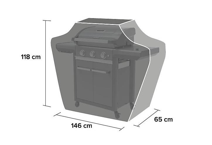 Housse Barbecue Gaz Polyester Gris L146 P65 H118 cm CAMPINGAZ - Image 3