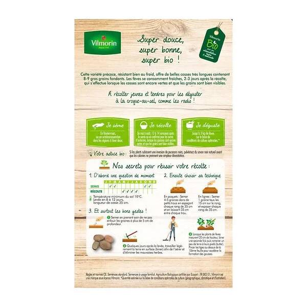 Vilmorin - Fève superagualdulce Bio série 20m sachet graines 210 g - Vilmorin - Image 4